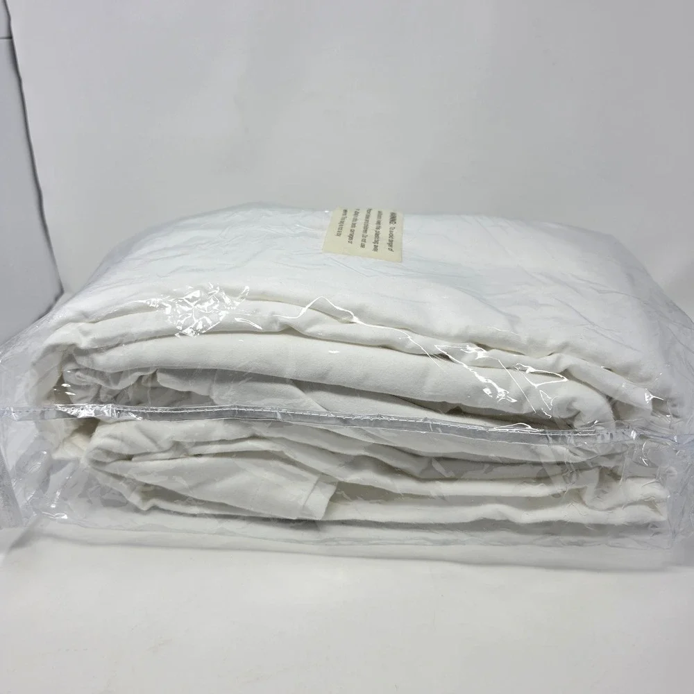 The Company Store Legends Luxury Velvet Flannel Queen Duvet Cover White D1S6